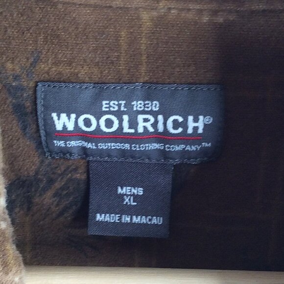 Woolrich Mens XL Chamois Flannel Shirt Long Sleeve Button Down Deer Buck Hunting - Picture 6 of 7